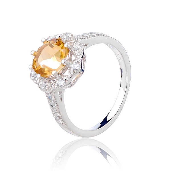 

Серебряное кольцо Silver925 с цитрином 3,05 гр