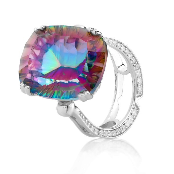

Серебряное кольцо Silver925 с мистик кварцем - радужным 8,33 г