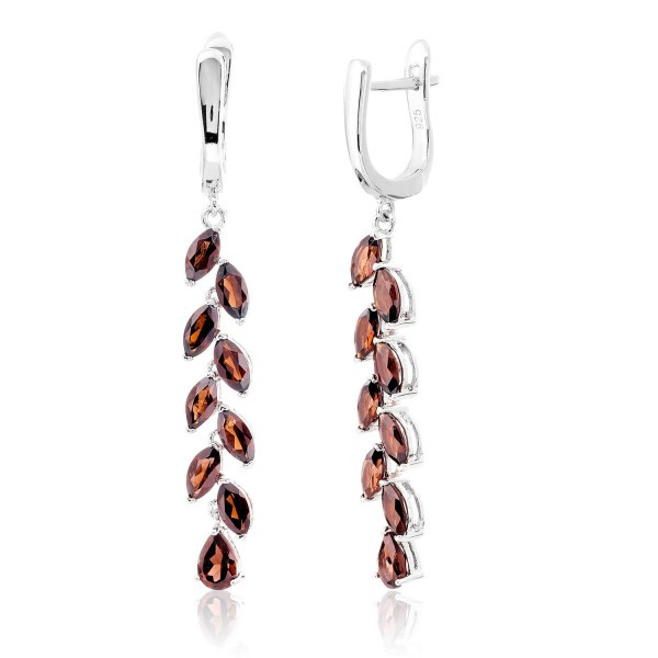 

Серебряные серьги Silver925 с гранатом 6,23 гр