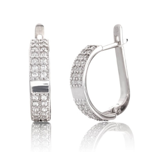 

Серебряные серьги Silver925 с фианитом 3.6 гр