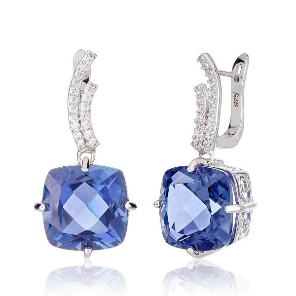 

Серебряные серьги silver925 с радужным мистик кварцем 10,97 гр