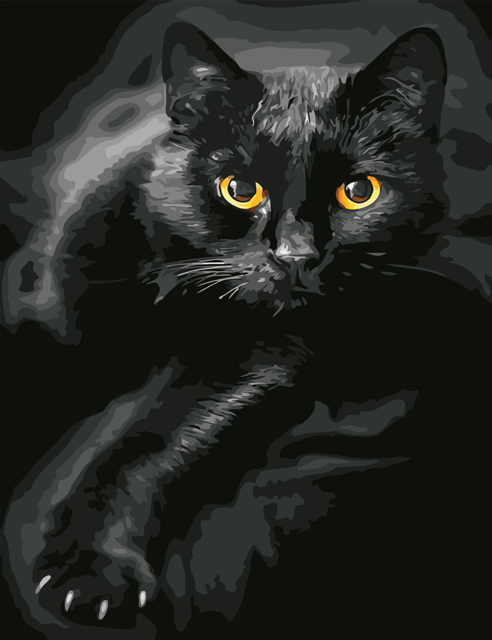 

Картина по номерам на холсте ART STORY 50x65 см Чёрный кот (AS 0623)