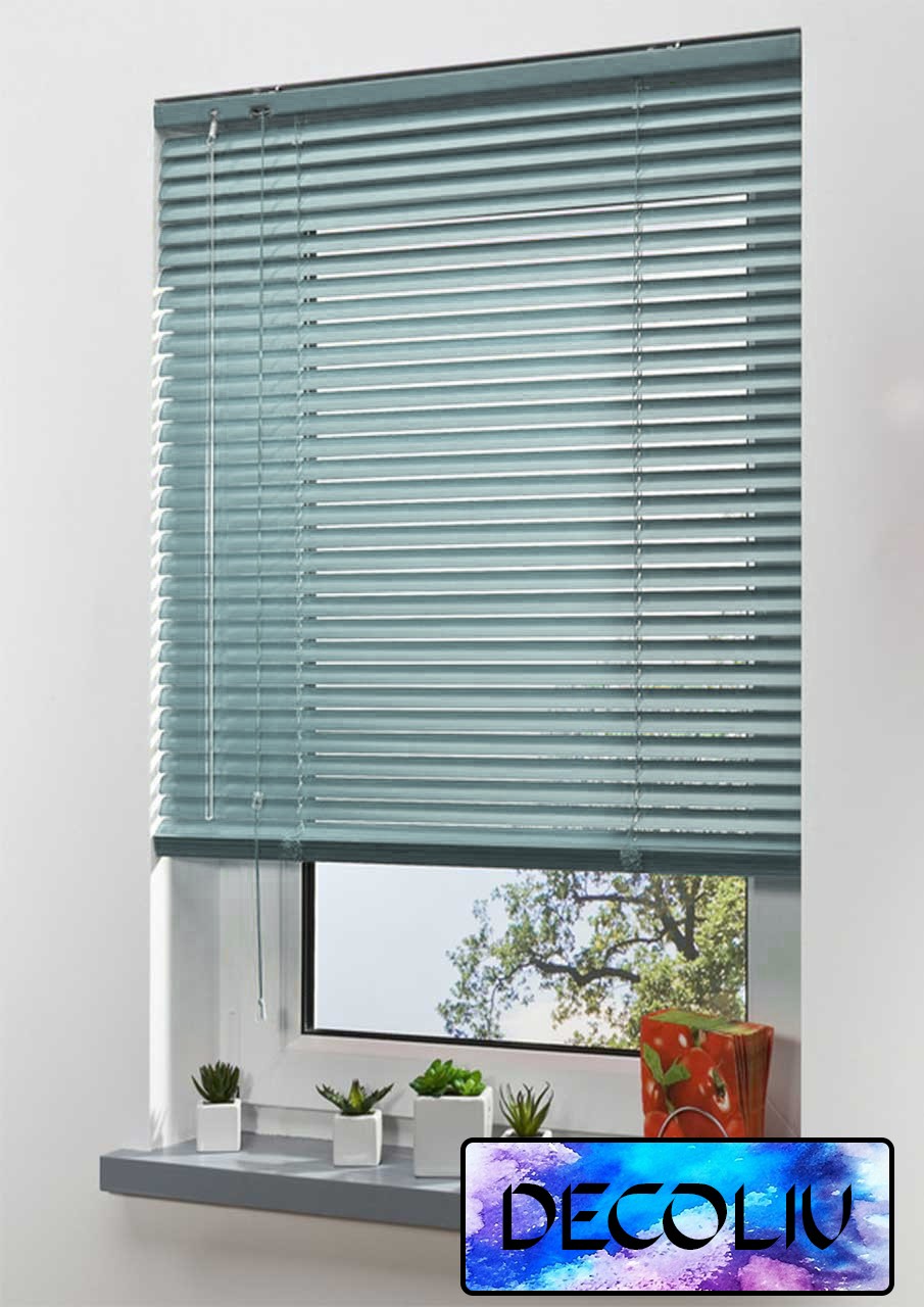 

Жалюзи DECOLIV Горизонтальные алюминиевые зеленый металлик код 415 190*130см