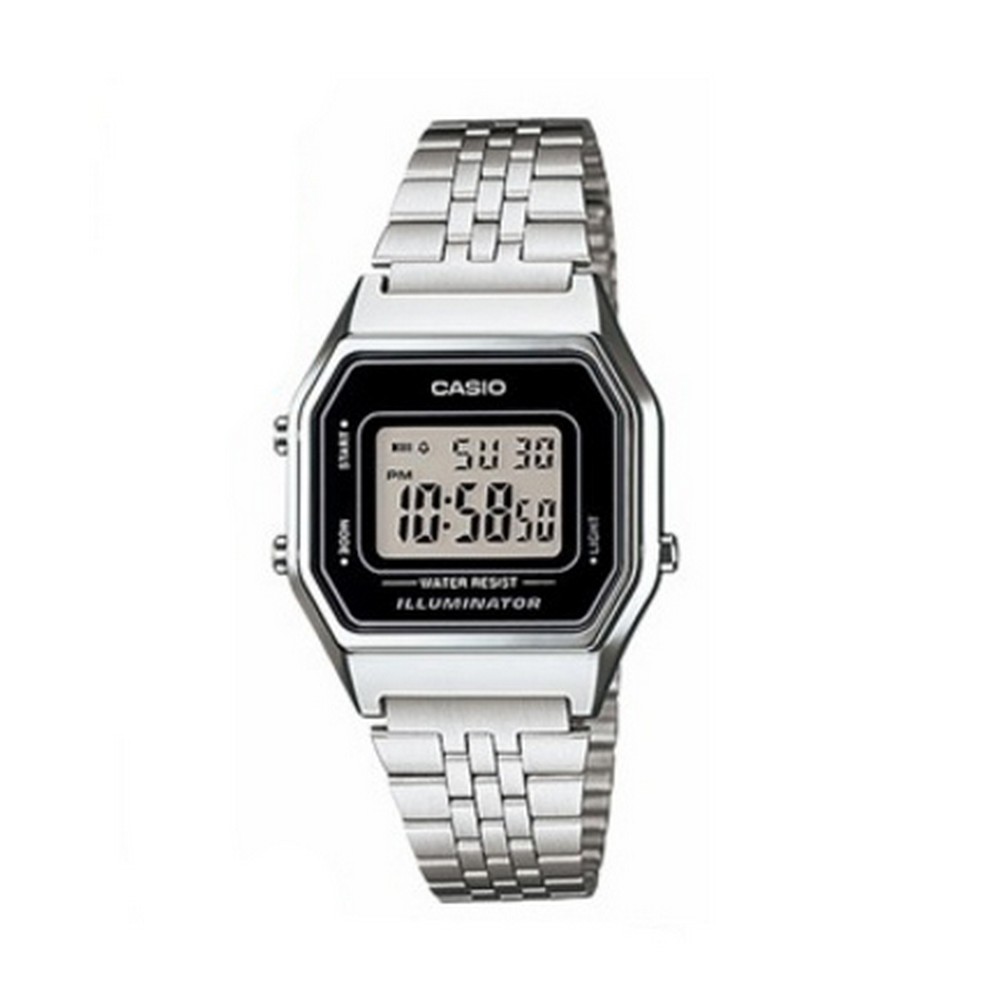

Женские электронные часы Casio Silver наручные спортивные на стальном браслете + коробка (1006-1812)