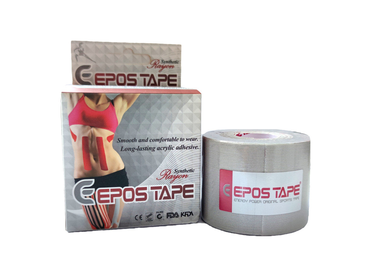 

Кинезио тейп EPOS RAYON TAPE 5м, серебряный