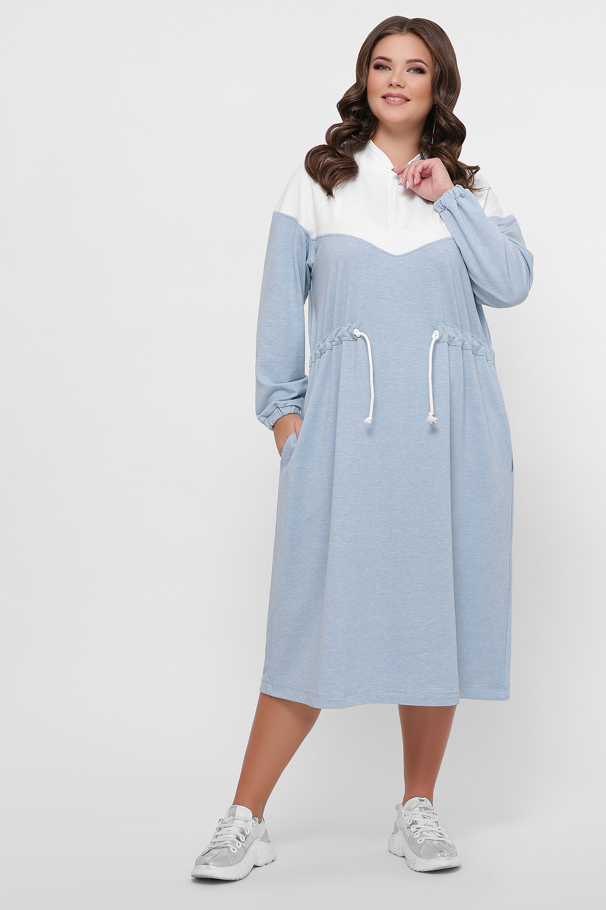 

Платье для полных женщин цвет голубой размер  FGg_55711, Платье для полных женщин цвет голубой размер One size FGg_55711