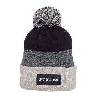 

Шапка CCM Team Fleece Pom Knit, один размер, черные/серый/белый, С4822