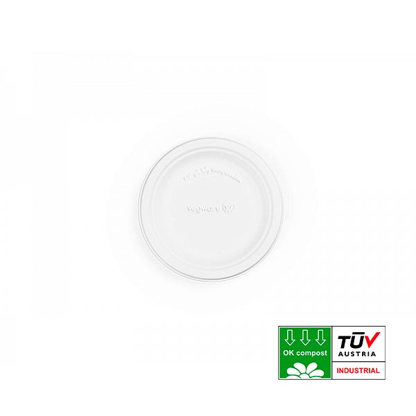 

Тарелка круглая из багассы (сахарного тростника) Vegware 150 мм белая 125 шт. SL-P006