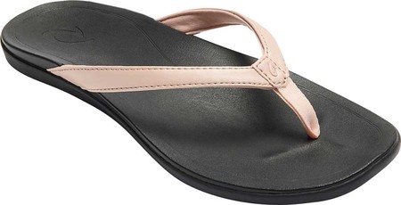 

Женские вьетнамки, сланцы OluKai Ho'opio Flip-Flop Petal Pink Metallic/Black Synthetic 37