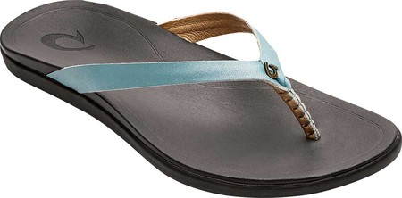 

Женские вьетнамки, сланцы OluKai Ho'opio Leather Flip-Flop Mineral Blue/Dark Java 35