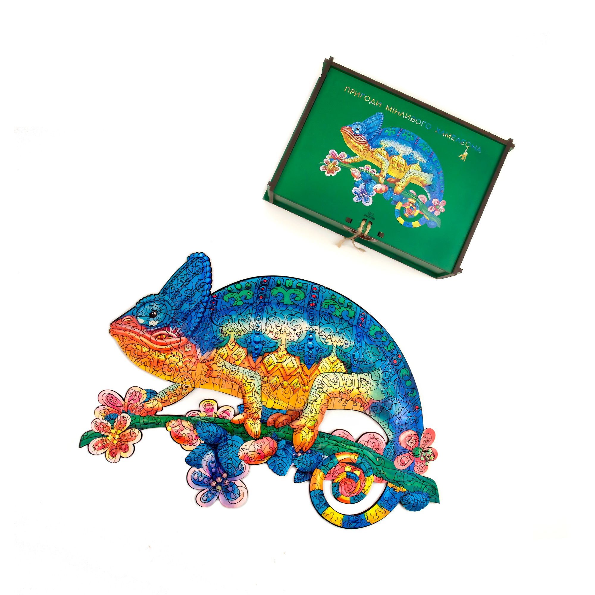 

Деревянный Пазл GO-puzzle "Приключения Изменчивого Хамелеона" 40х28см в подарочной коробке 003