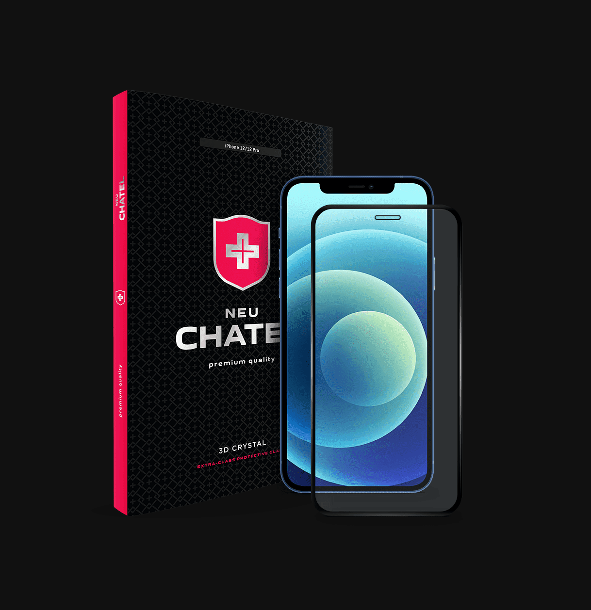 

NEU Chatel Full 3D защитное стекло для iPhone 13/13 Pro (Швейцария) Black