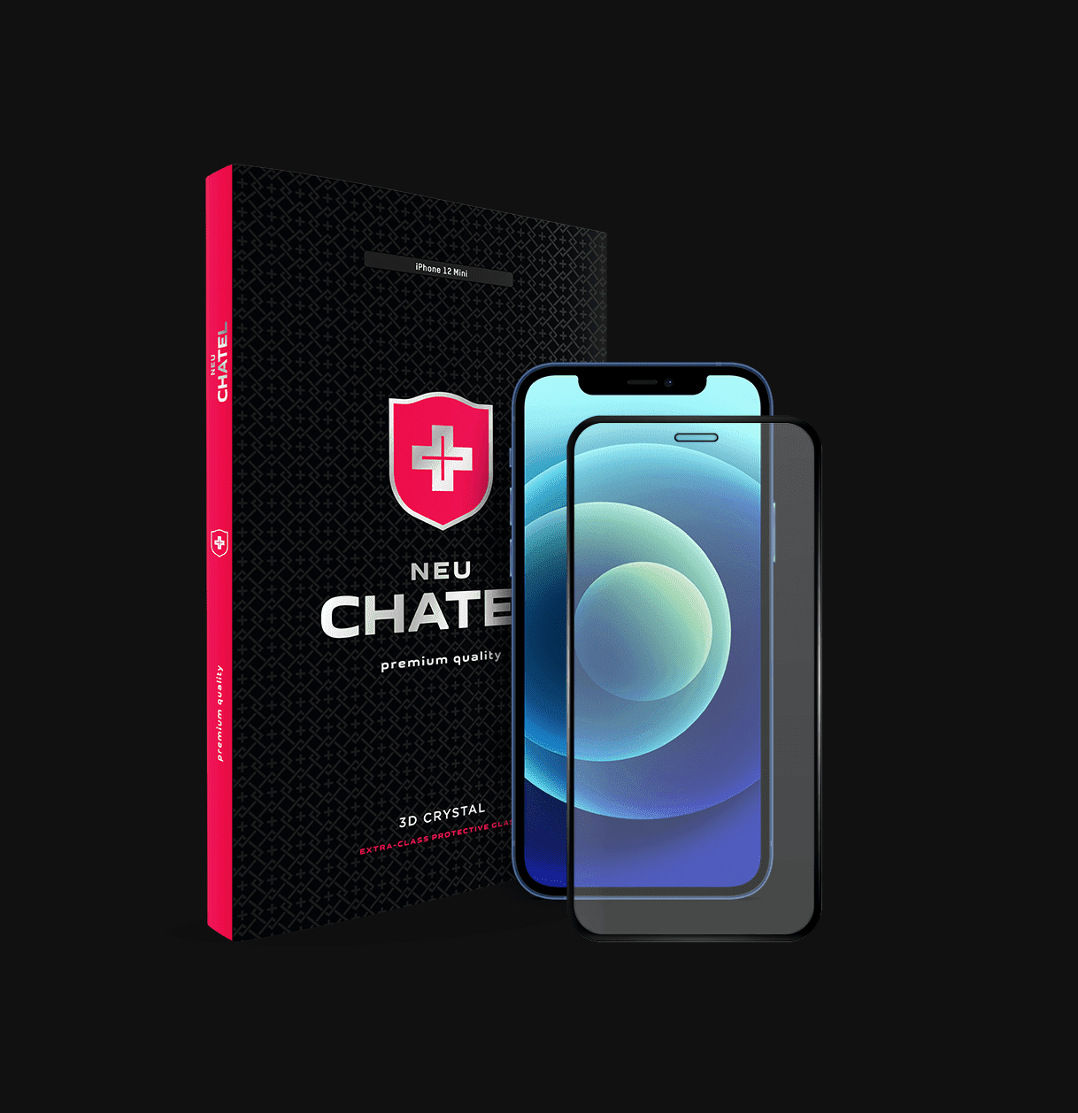 

NEU Chatel Full 3D защитное стекло для iPhone 13 mini (Швейцария) Black
