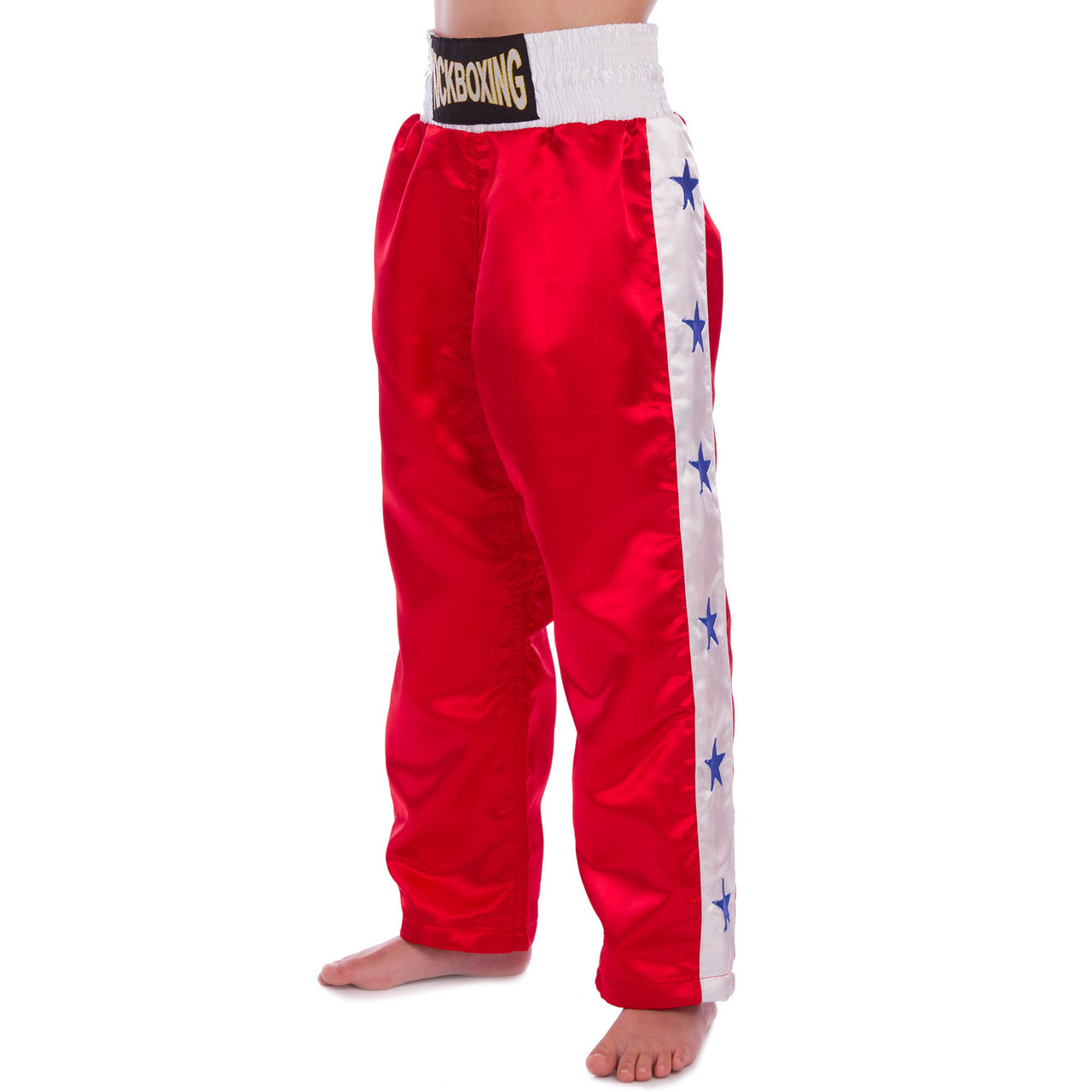 

Штаны для кикбоксинга детские Matsa Heroe 6735 размер XL 140-144 см 11 лет Red-White