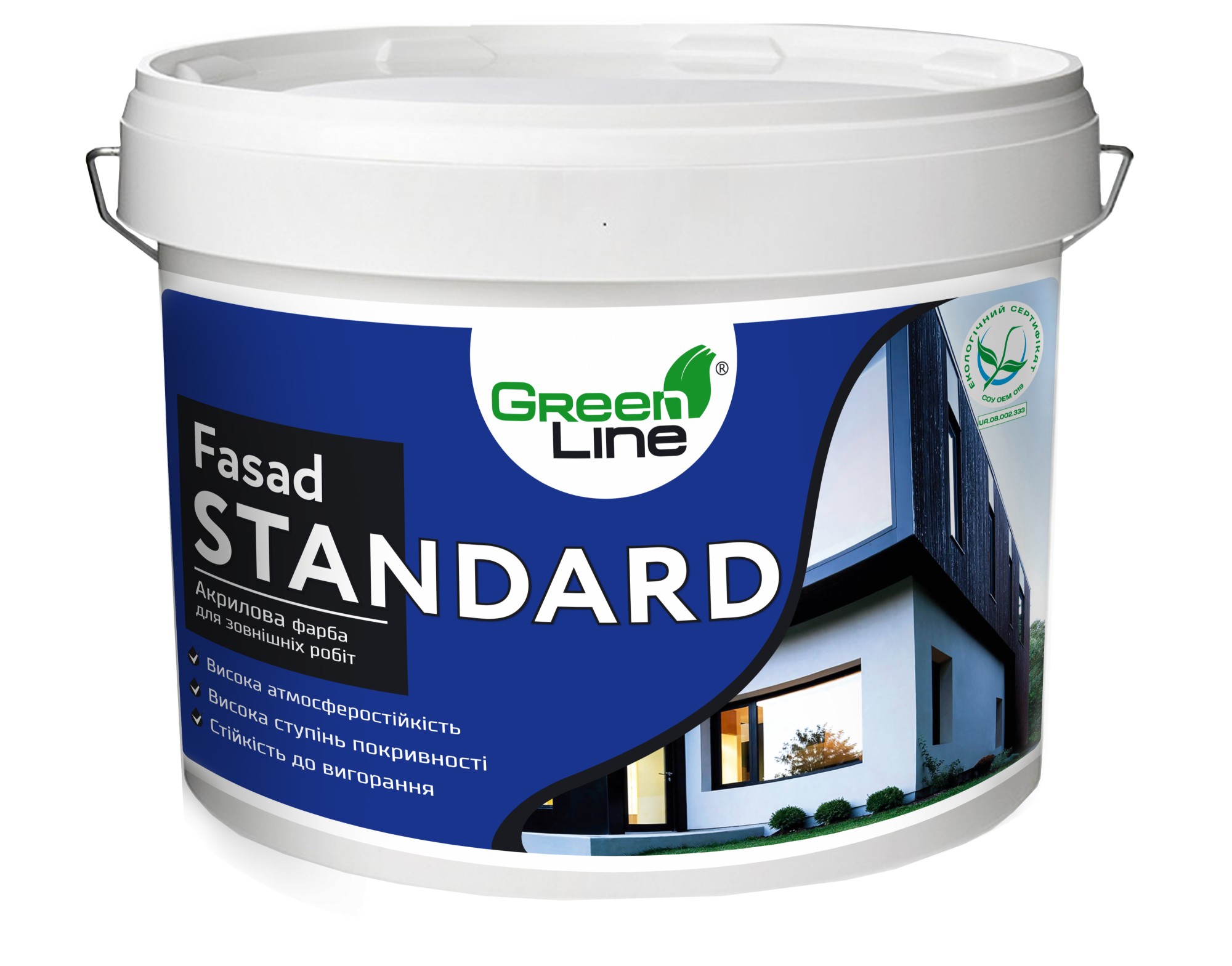 

Фасадная акриловая краска для наружных работ Green Line Fasad Standard 5л