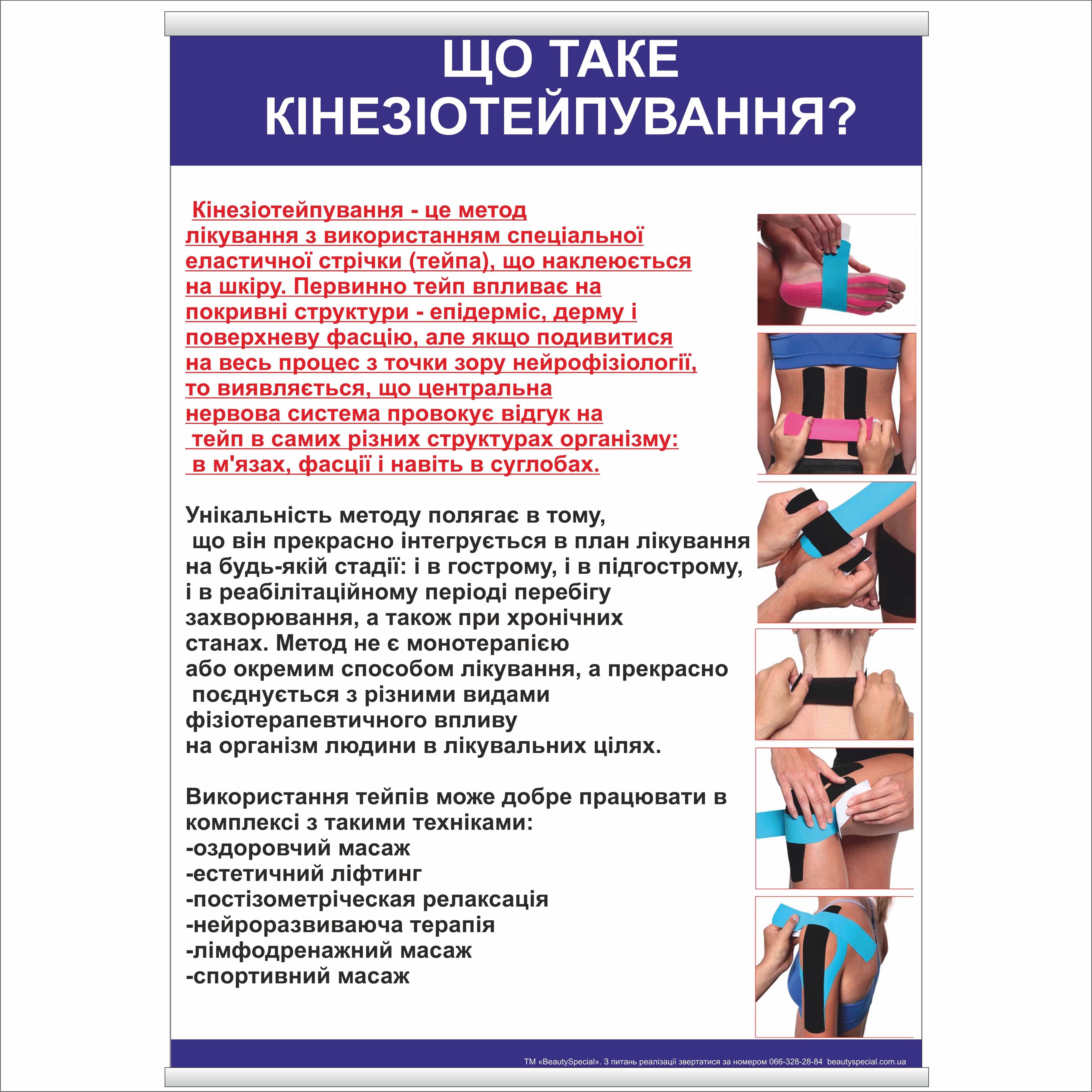 

Плакат Beauty Special "Що таке кінезіотейпування" с планкой А0 (8976)