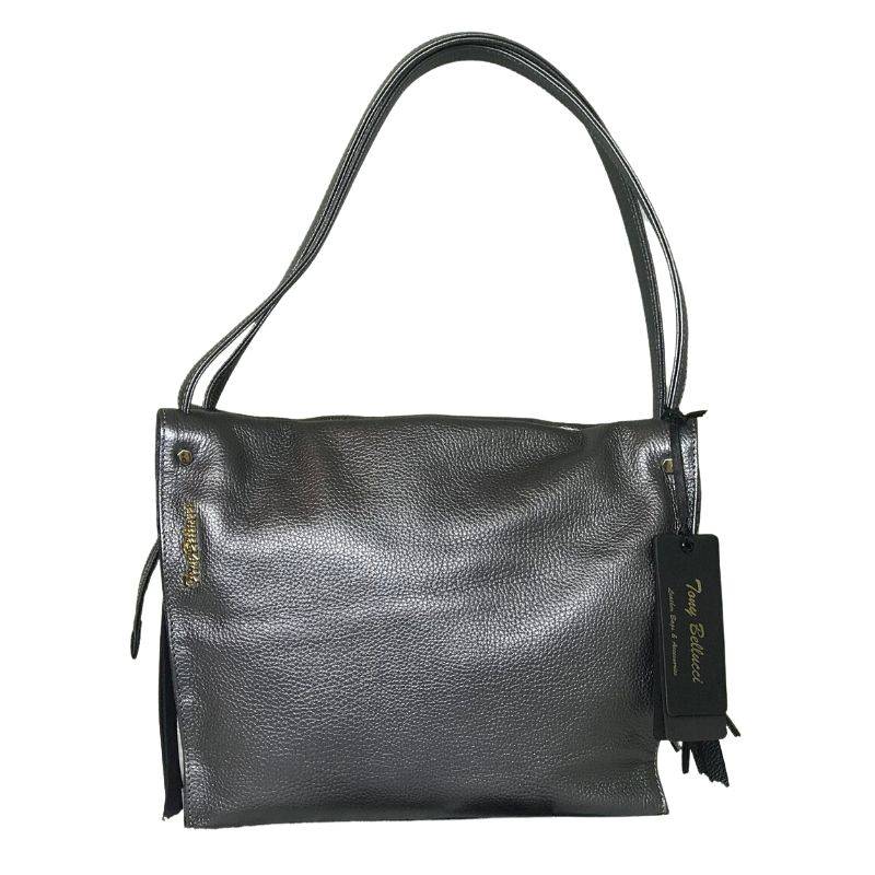 

Сумка женская кожаная Tony Bellucci 0319-1033 серебристая, серебреный