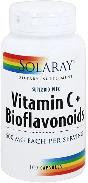 

Витамин C с биофлавонидами Vitamin C+Bioflavonoids Solaray 500 мг 100 капсул (SR132)