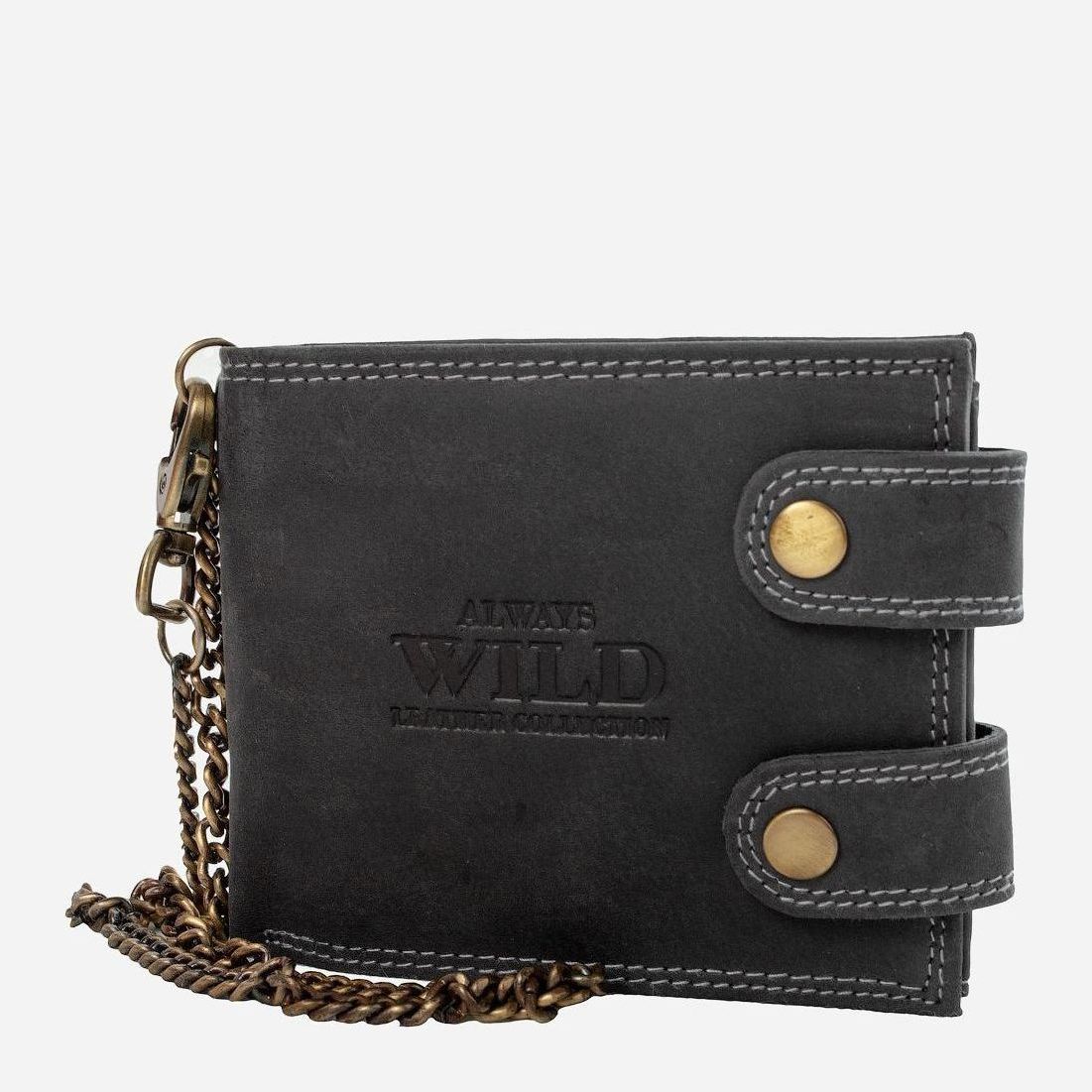 

Мужское портмоне кожаное Always Wild DNK2900-BIC-black Серое