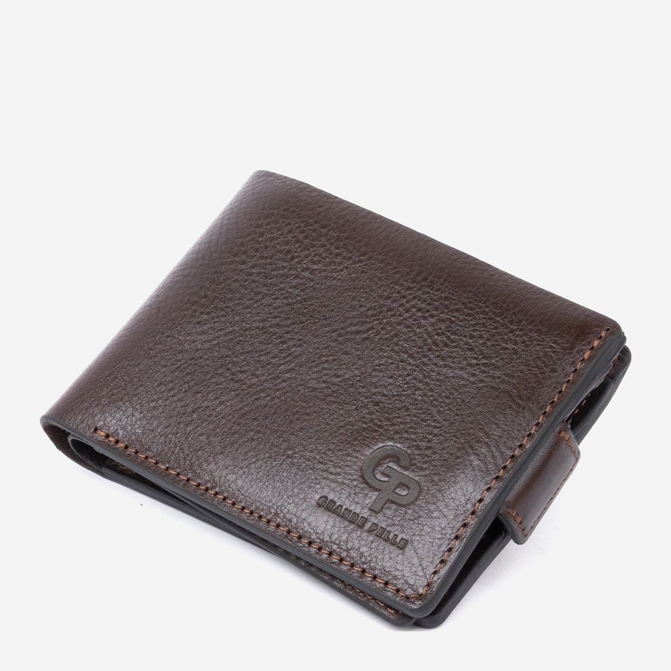 

Мужское портмоне кожаное Grande Pelle leather-11321 Коричневое