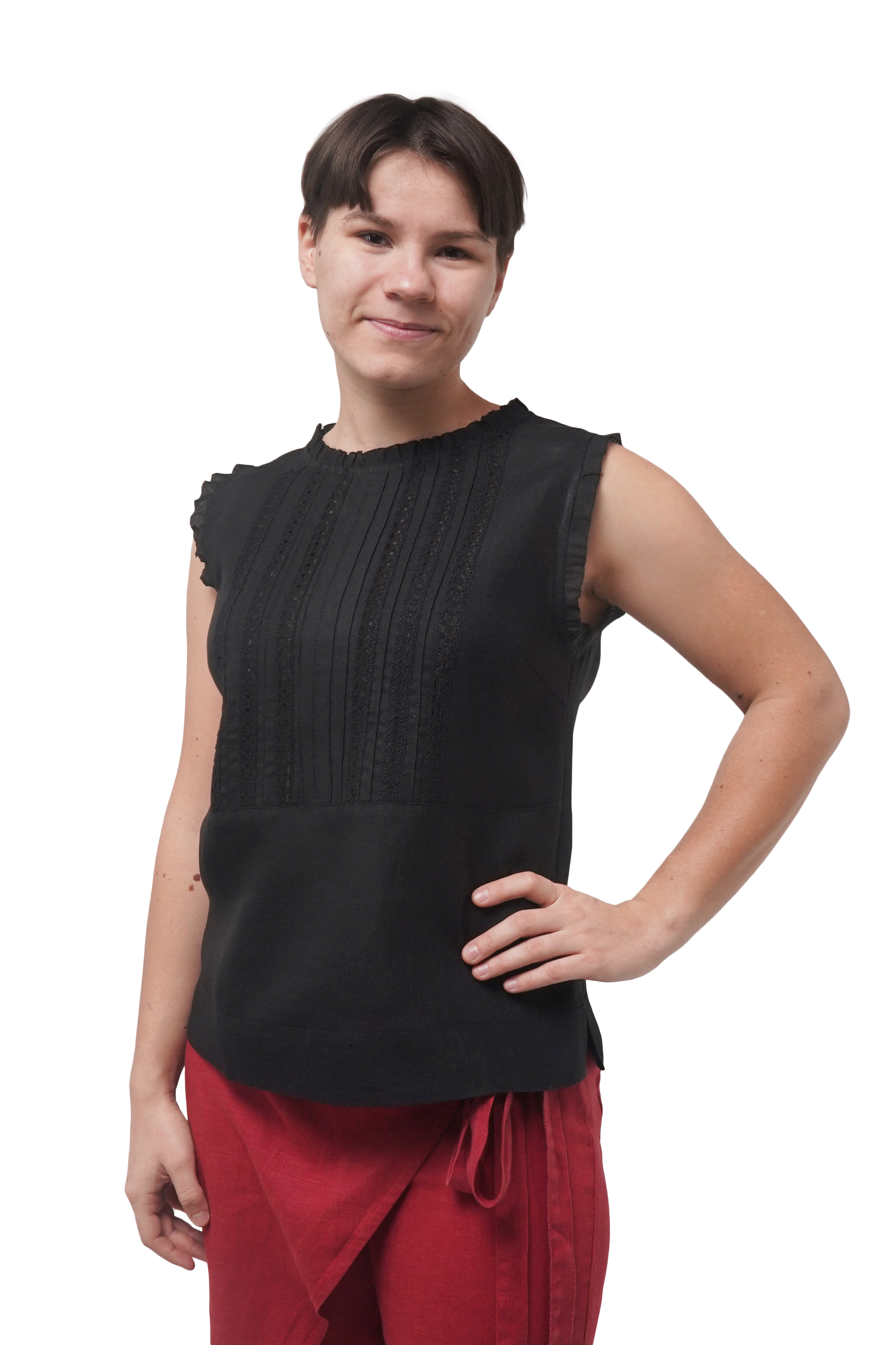 

Блуза Галерея льону Юта черный  9042//147, Блуза Галерея льону Юта черный 46 9042/46/147