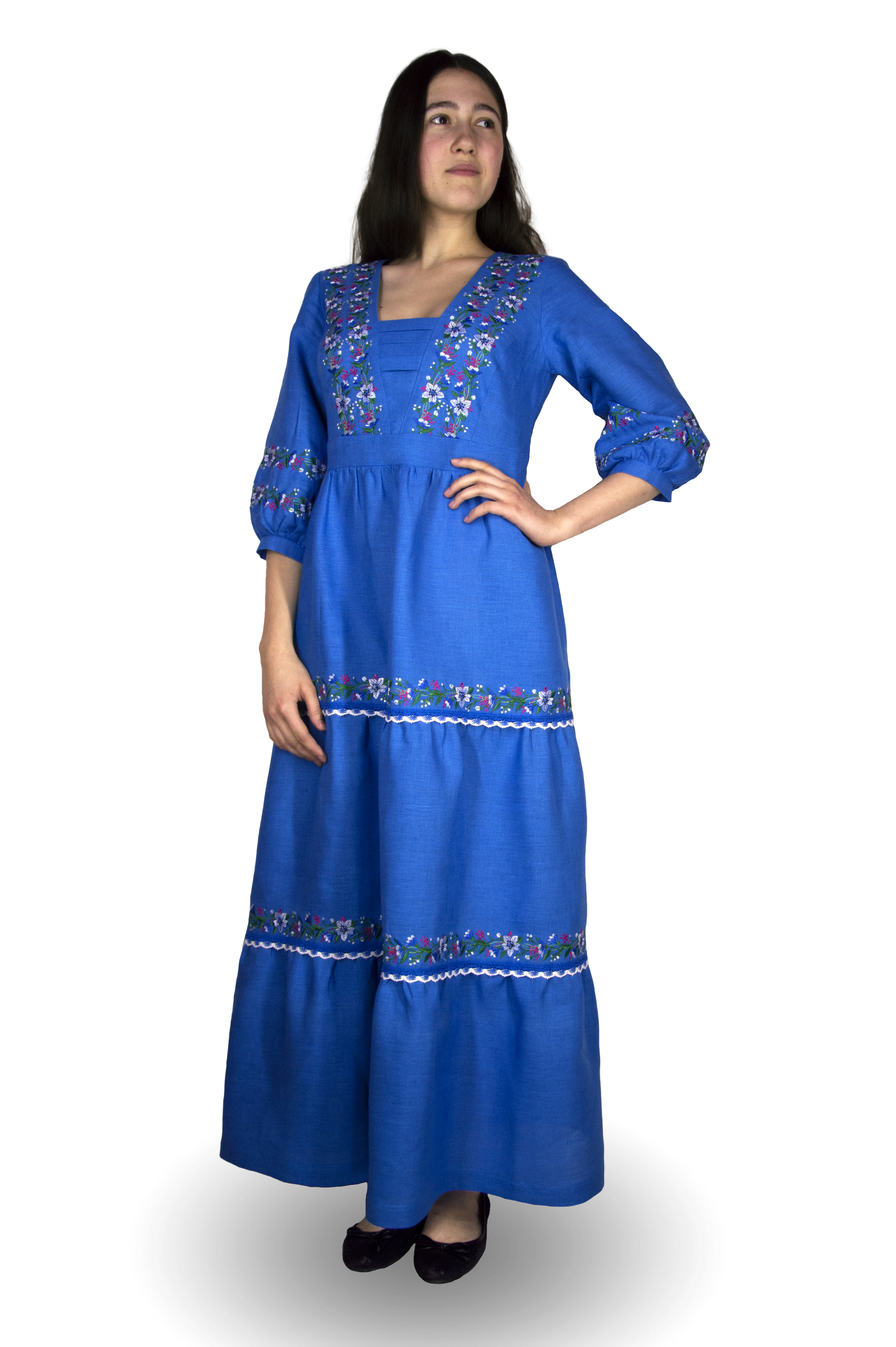 

Платье Галерея льону Яблуница синий  0046//1370, Платье Галерея льону Яблуница синий 40 0046/40/1370