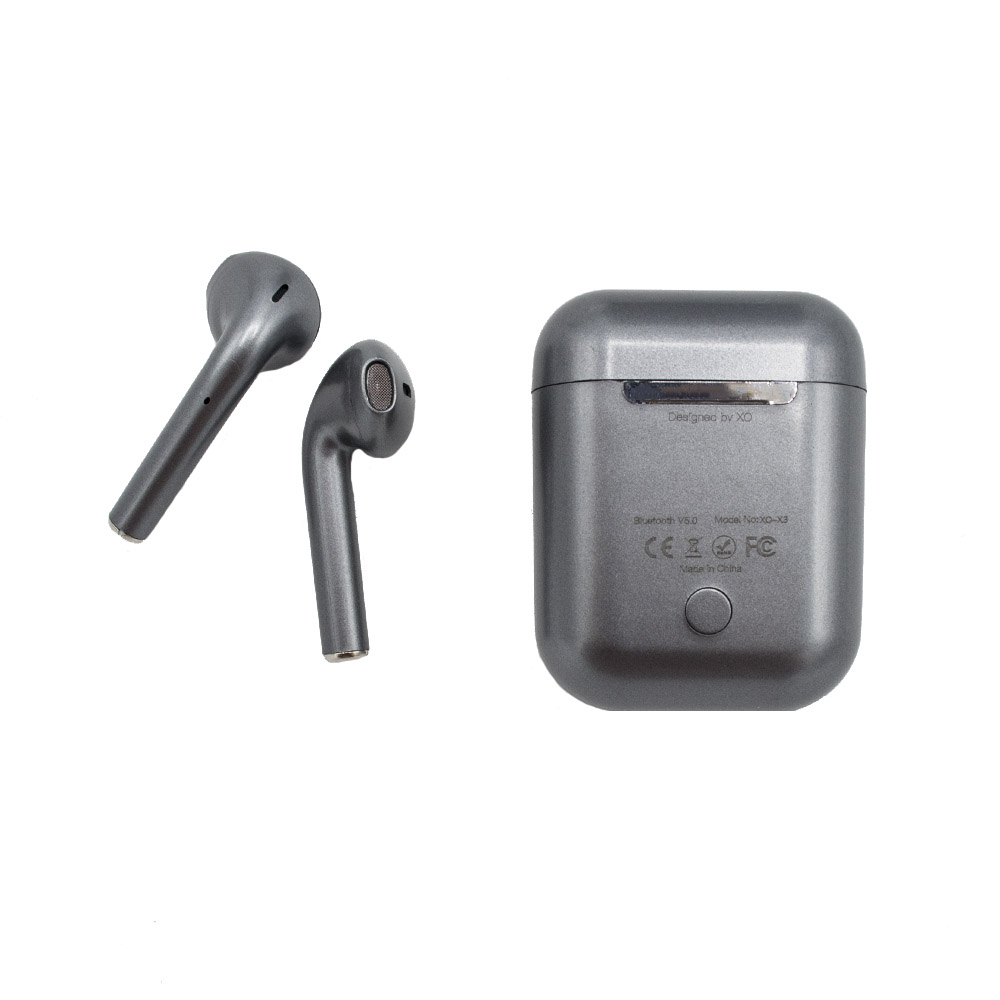 

Bluetooth наушники-гарнитура XO X3 TWS с силиконовым чехлом Gray