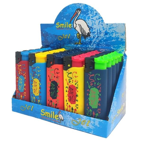 

Зажигалка карманная Smile J8 Турбо-Джет цветная 25шт