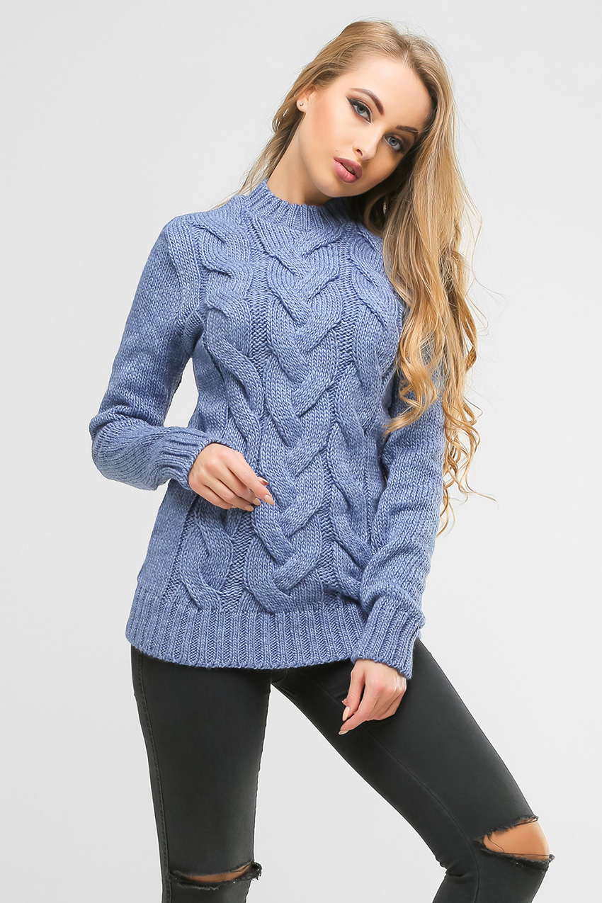 

Fashions • Свитер с косами Дженна Fashions 44-52 джинс (302-аш)