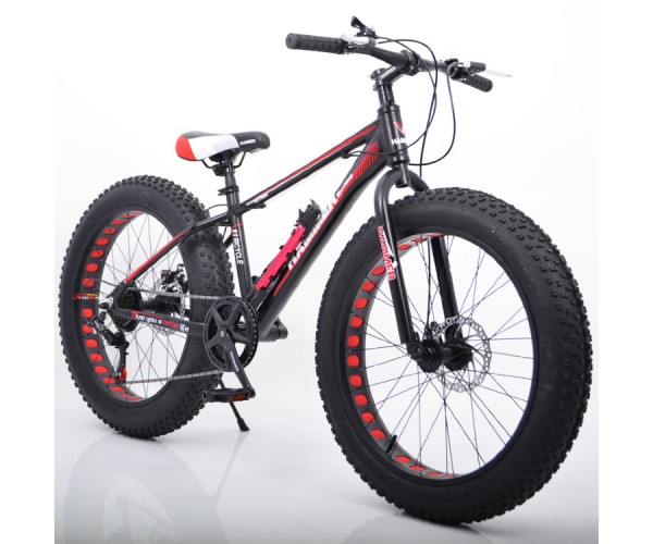 

Спортивный велосипед HAMMER EXTRIME S800, Алюминиевая рама 14, широкие колеса 24’’х4,0, оборудование SHIMANO, Черно-красный