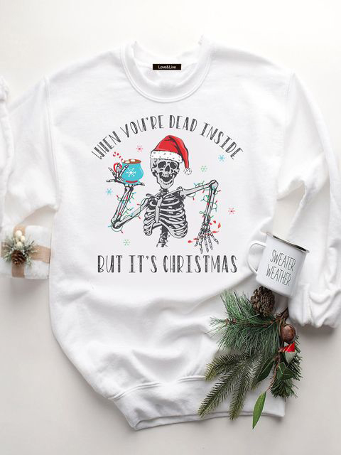 

Свитшот Love&Live New Year's skeleton LLP01152  Белый, Свитшот Love&Live New Year's skeleton LLP01152 L Белый