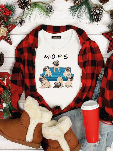 

Футболка Love&Live Friends mops LLP01173  Белая, Футболка Love&Live Friends mops LLP01173 XL Белая