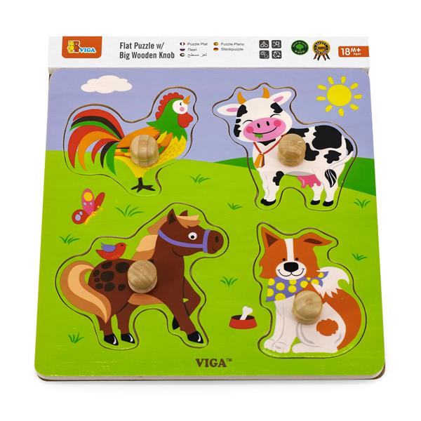 

Дерев'яна рамка-вкладиш Viga Toys Звірята на фермі (5083921)