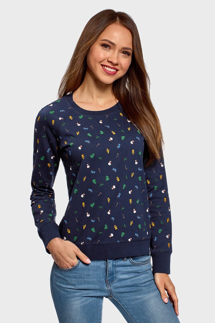 

Женский свитшот Oodji  14807021-1/46919/7919G, Женский свитшот Oodji S 14807021-1/46919/7919G