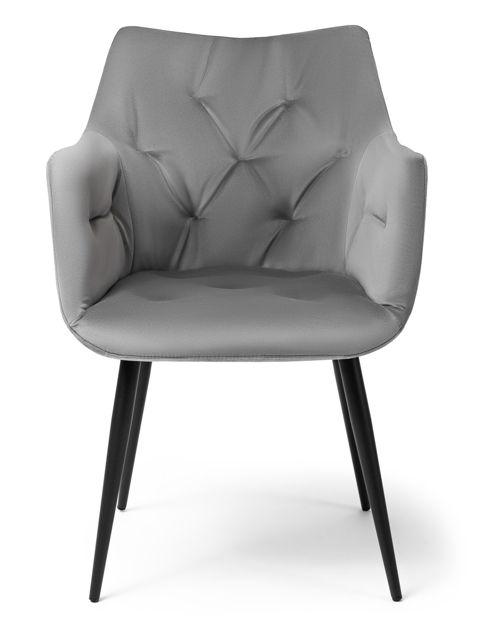 

Стул-кресло серый с подлокотниками Carveli Oliver Silver grey velvet