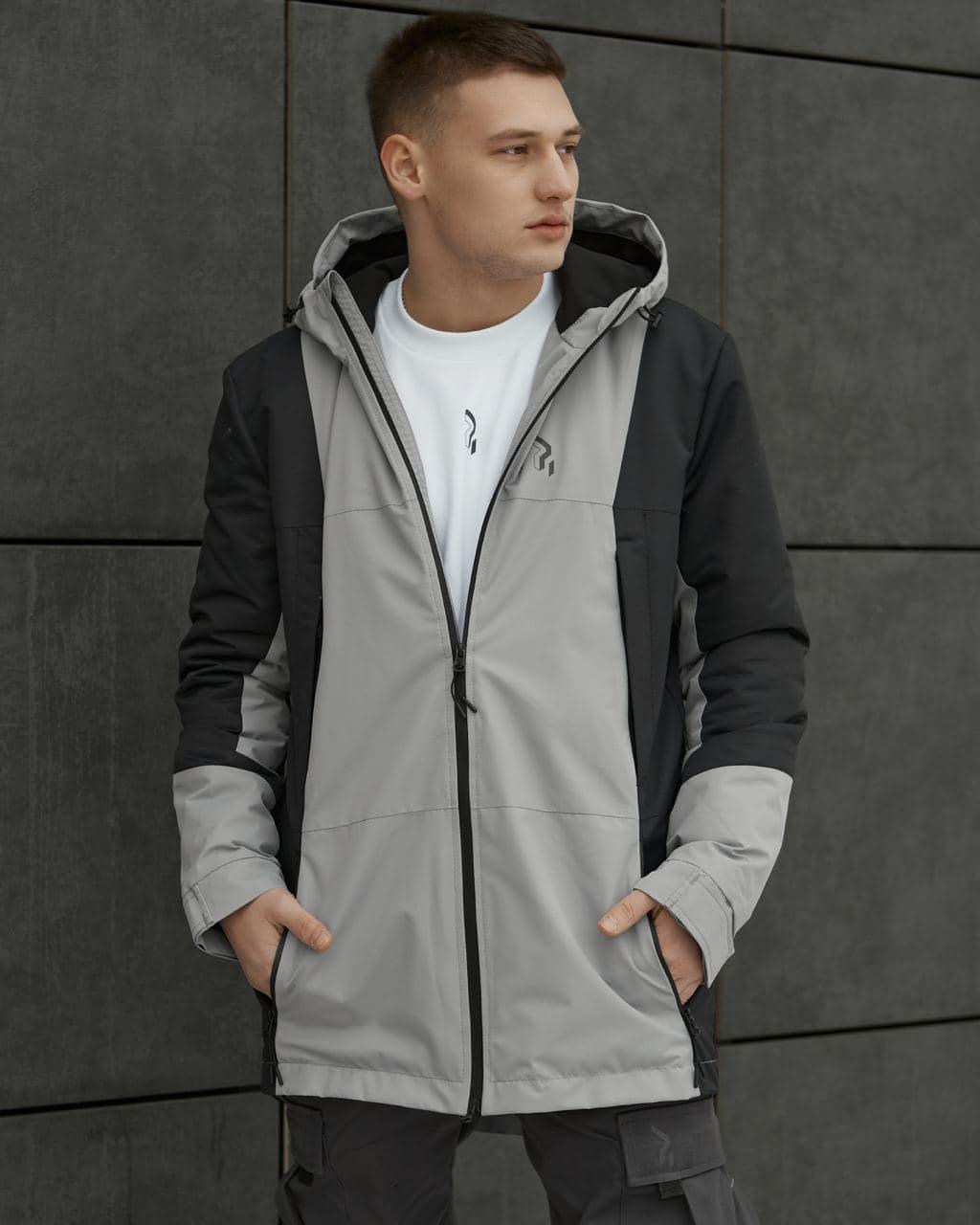 

Куртка демисезонная мужская Fire Horn  черно-серая, Куртка демисезонная мужская Fire Horn S черно-серая