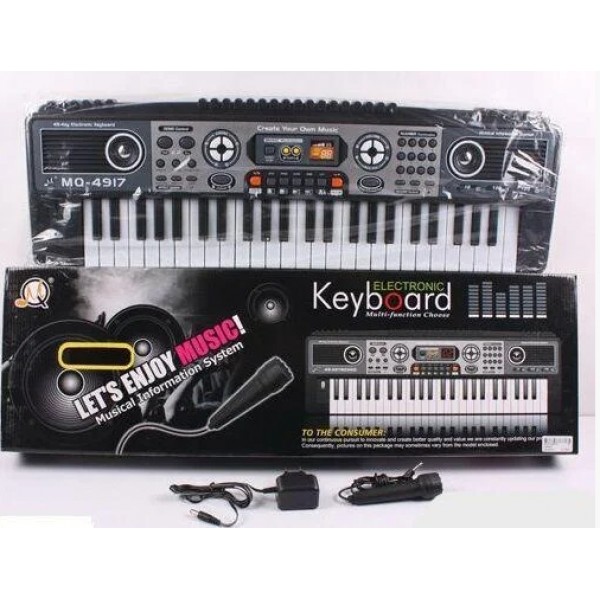 

Детское пианино с микрофоном MQ 4917(1) Electronic Keyboard, работает от сети и батареек (49 клавиш)