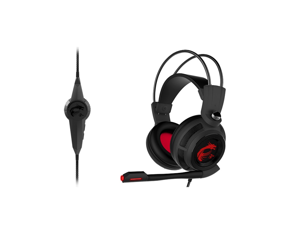 

Наушники гарнитура накладные MSI DS502 Gaming Headset Black/Red