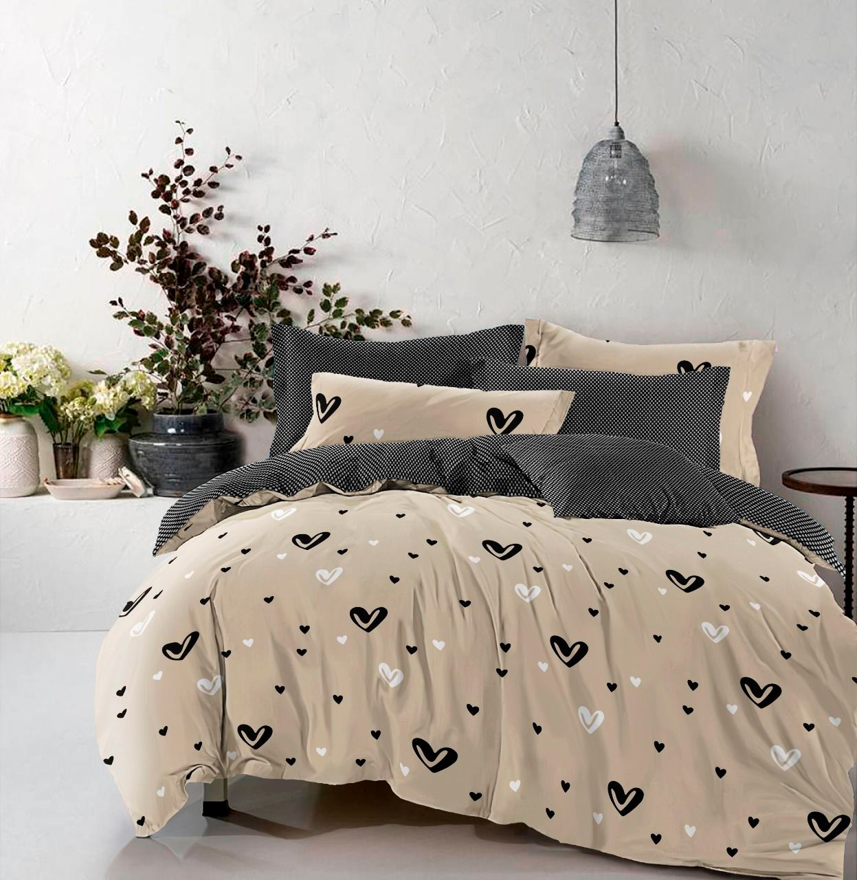 

Комплект постельного белья MirSon Бязь Premium 17-0436 Cream love 143х210х2