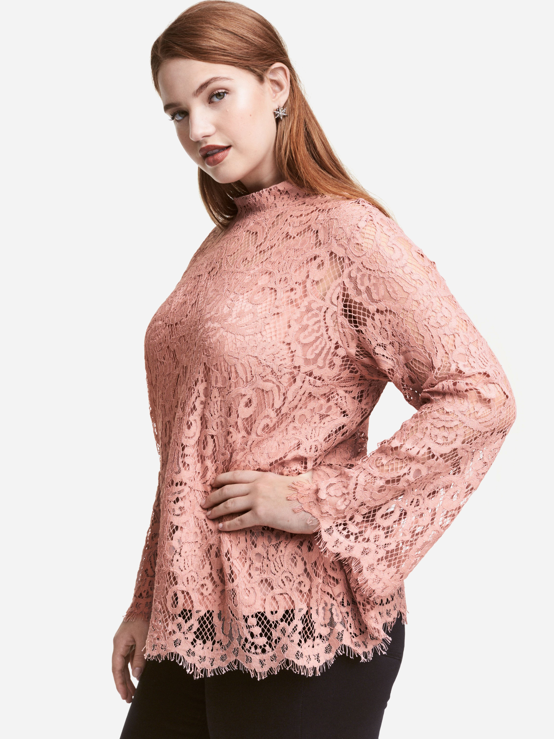 

Блузка H&M XAZ052455VOGC 52 Темно-розовая