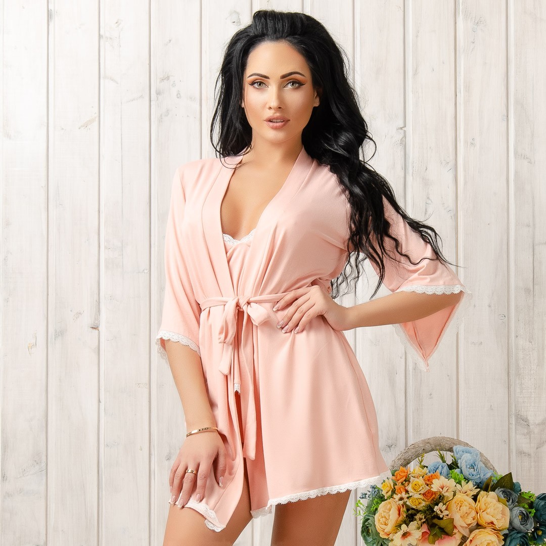 

Халат для дома трикотажный женский New Fashion SKV-150peach, Халат для дома трикотажный женский New Fashion SKV-150peach 46-48