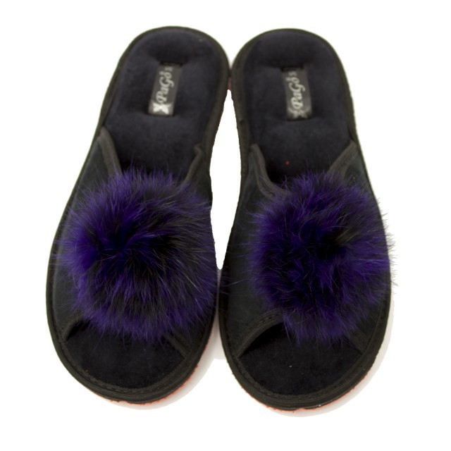 

Комнатные тапочки Pago Фиолетовый Пушок W1903-8 37 Черные
