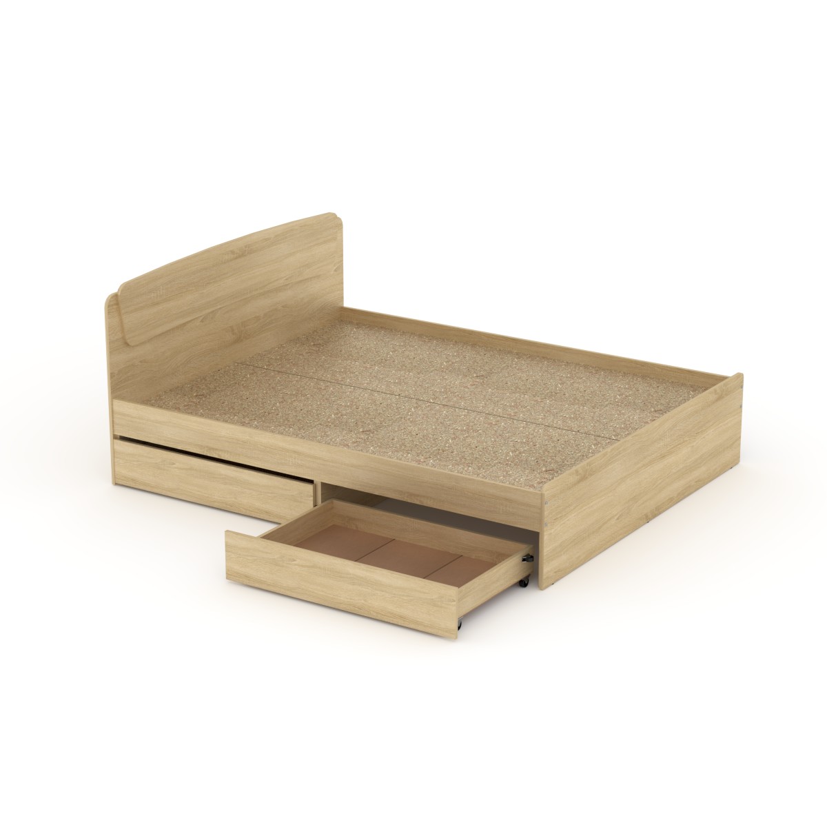 

Кровать Класика-140 с 4-мя выдвижными ящиками Компанит 140х200 дуб сонома