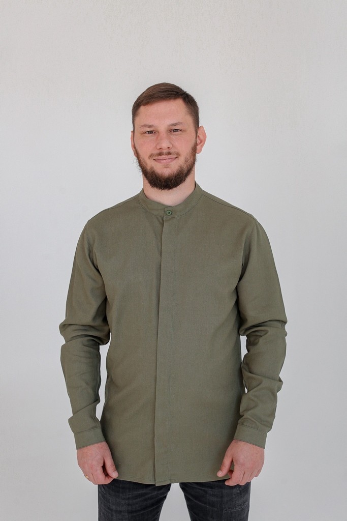 

Рубашка лён URSUS AMBLY хаки slim fit, Рубашка лён URSUS AMBLY хаки slim fit XS