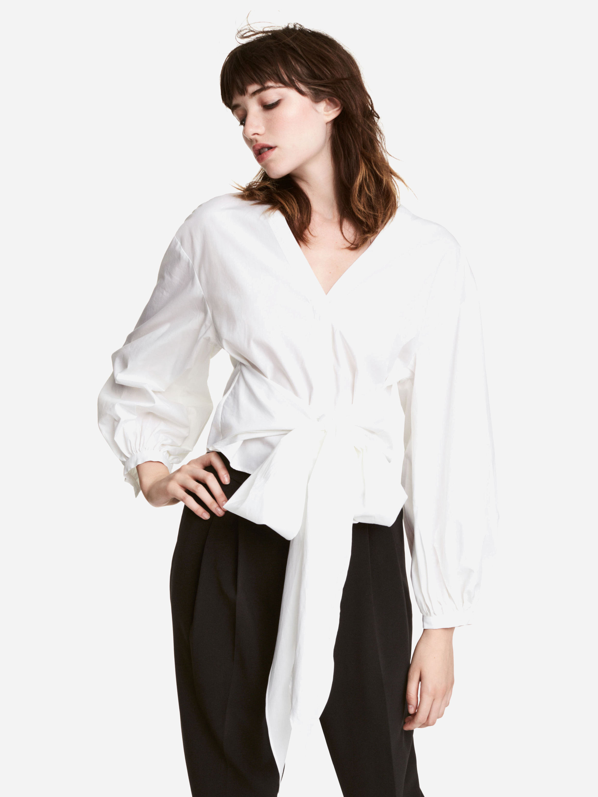 

Блузка H&M KK5457156  Белая, Блузка H&M KK5457156 36 Белая