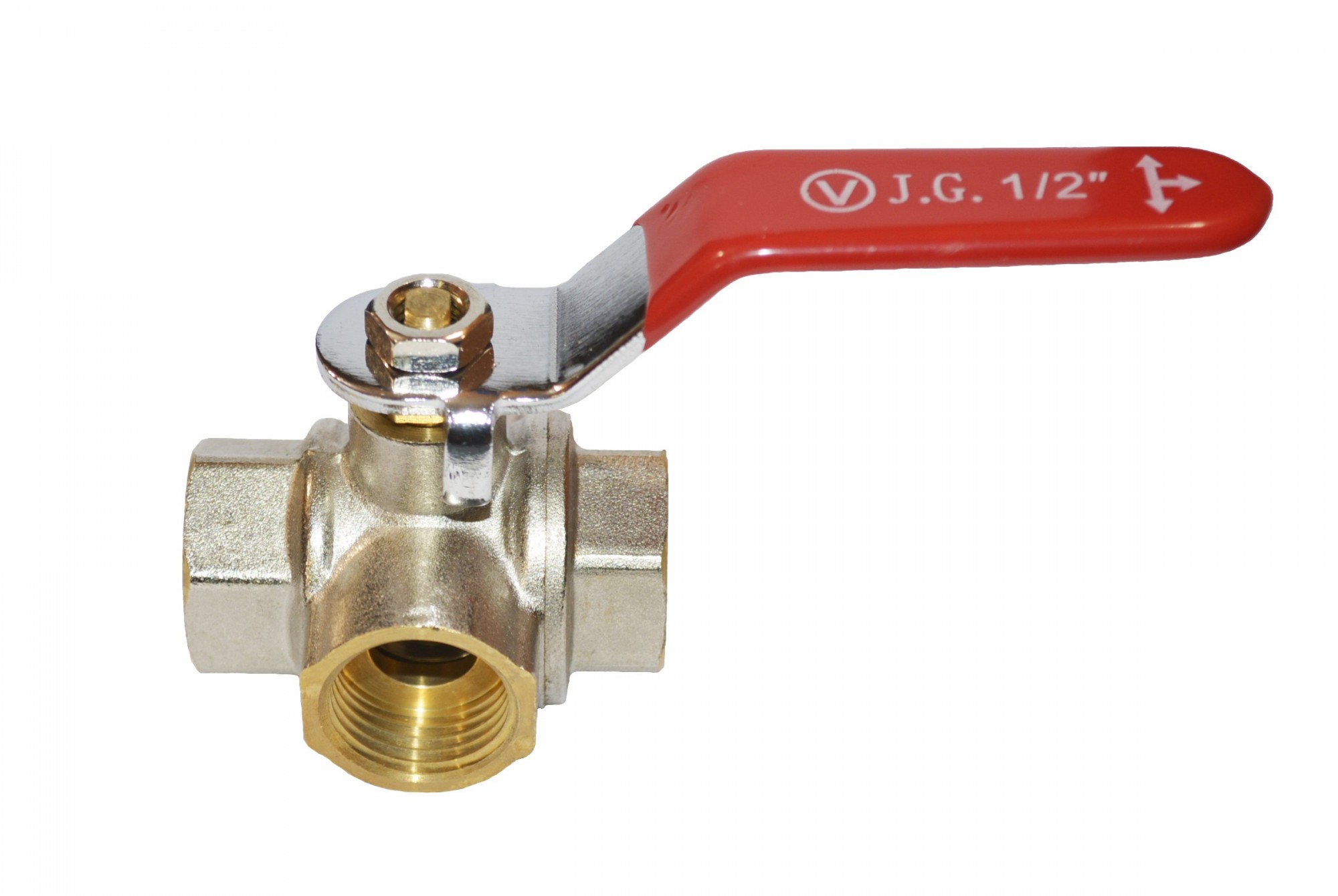 

Кран шаровый трехходовой для воды 1/2 Valve JG, 63