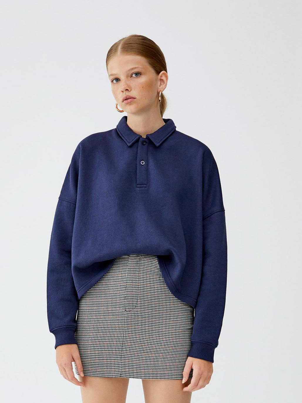 

Свитшот Pull & Bear XAZ220357IHJK  Темно-синий, Свитшот Pull & Bear XAZ220357IHJK L Темно-синий