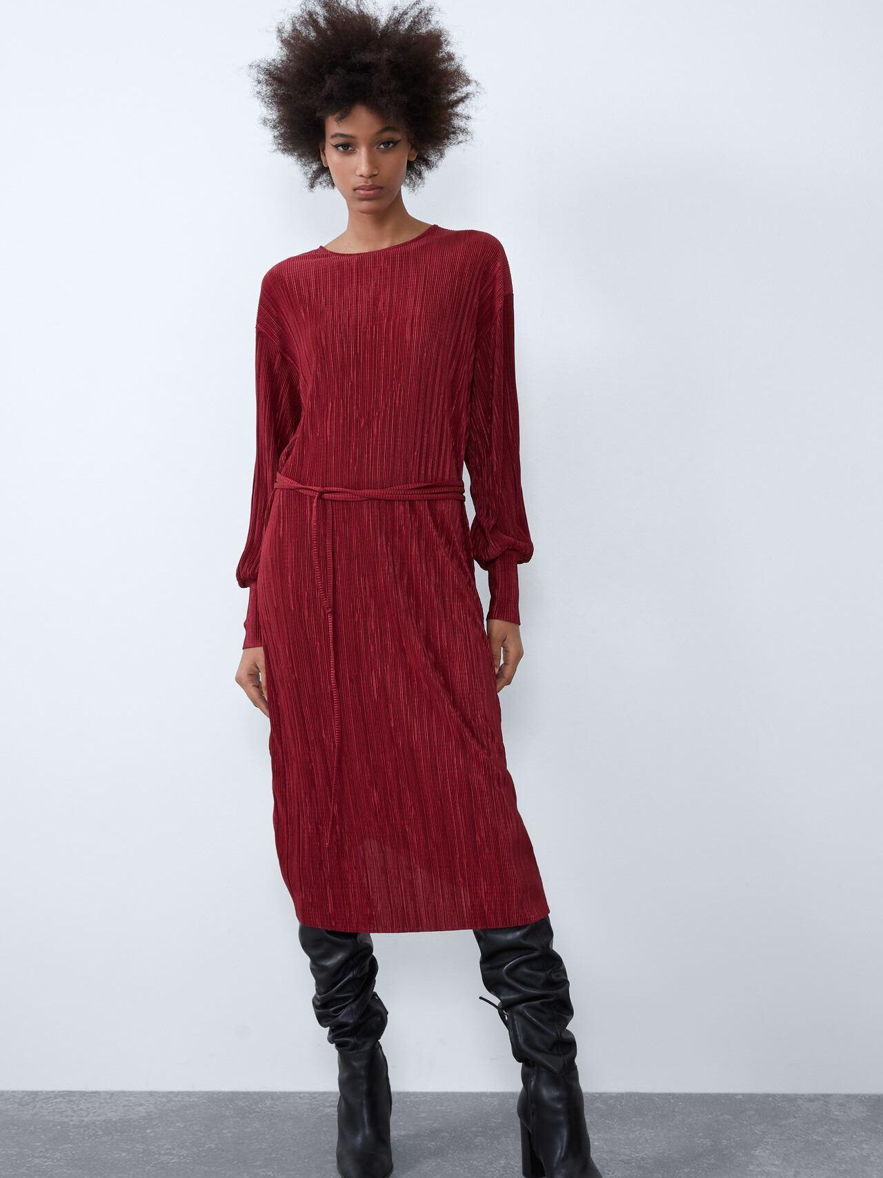 

Платье Zara XAZ239330GUIS  Бордовое, Платье Zara XAZ239330GUIS S Бордовое