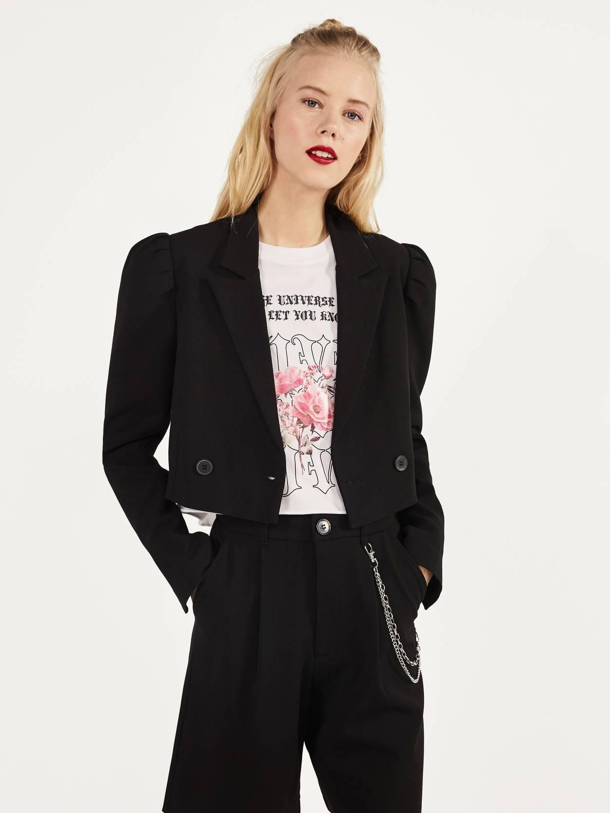 

Пиджак Bershka XAZ261841TWWG  Черный, Пиджак Bershka XAZ261841TWWG L Черный