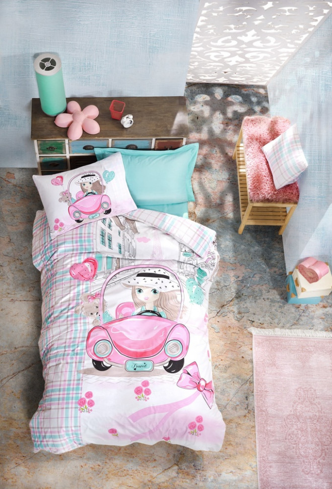 

Постельное белье подростковое Cotton Box Paris Love 160x220